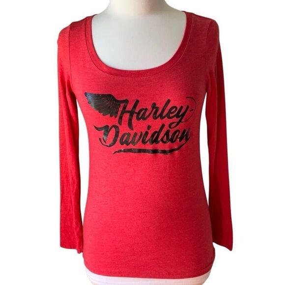 Harley Davidson Red Long Sleeve Tee Medium  New Hampshire, Laconia, Bike Week - Picture 11 of 12